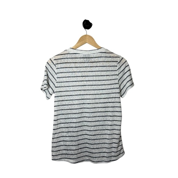 Bobeau Women’s Soft Knit Twist Hem V-Neck Tee in White/Charcoal XS - Picture 9 of 9